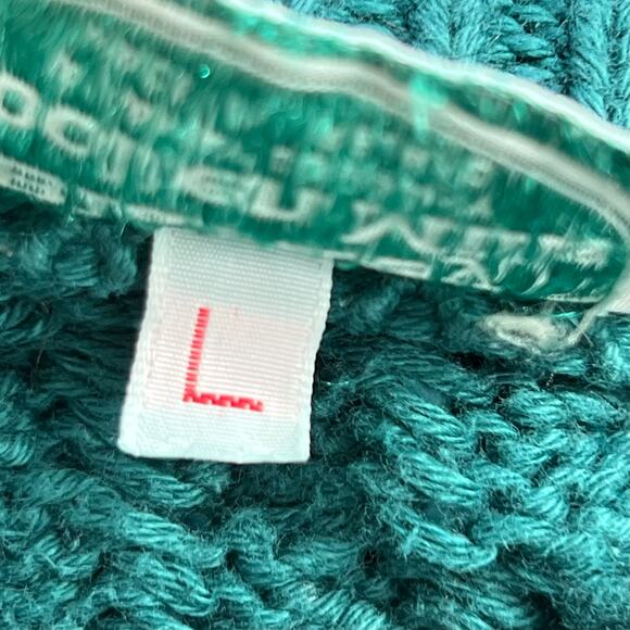 Blarney woolen mills vintage teal green knit sweater oversized grandmacore cozy - Picture 7 of 10